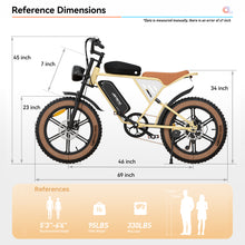 Load image into Gallery viewer, Electric Bike 20" x 4.0 Electric Bike for Adults with 750W Brushless Motor, 48V 34Ah Removable Dual Battery, Extra Long Cruising Range,7-Speed Transmission UL Certified