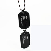Load image into Gallery viewer, Men's Interesting Military Army Style 2 Dog Tags Chain Pendant Necklace