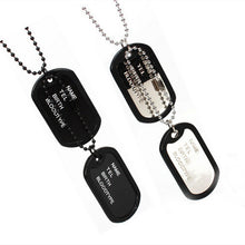 Load image into Gallery viewer, Men's Interesting Military Army Style 2 Dog Tags Chain Pendant Necklace