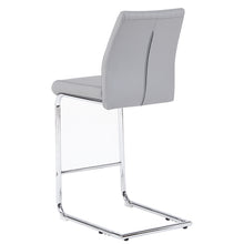 Load image into Gallery viewer, Light grey modern simple bar chair PU leather chrome metal pipe, restaurant, family bar chair set of 2