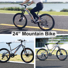 Load image into Gallery viewer, Mountain Bike for Girls and Boys Mountain 24 inch shimano 7-Speed bike