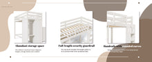 Load image into Gallery viewer, Twin Loft Bed with Wardrobe, Storage Shelves and Ladder, White