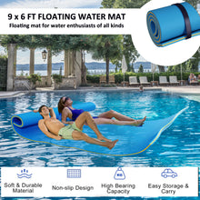 Load image into Gallery viewer, Floating Water Mat, 9' × 6' Lily Pad Floating Mat, 3-Layer Foam Water Floating Pad for Water Recreation and Relaxing, Thick and Durable Water Activities Mat for Lake, Oceans