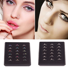 Load image into Gallery viewer, Hot 18Pcs Crystal Nose Ring Hoop Bone Stud Surgical Steel Body Piercing Jewelry