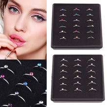 Load image into Gallery viewer, Hot 18Pcs Crystal Nose Ring Hoop Bone Stud Surgical Steel Body Piercing Jewelry