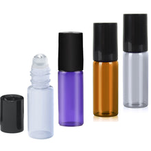 Load image into Gallery viewer, 5ml Glass Steel Metal Ball Roller Refillable Perfume Essential Oil Bottle