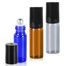 Load image into Gallery viewer, 5ml Glass Steel Metal Ball Roller Refillable Perfume Essential Oil Bottle