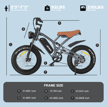 Load image into Gallery viewer, JANSNO Electric Bike 20" x 4.0 Electric Bike for Adults with 750W Brushless Motor, Long-Lasting 48V 14Ah Removable Battery, 7-Speed Transmission , 20 Inch Fat Tires ,spoked wheel,UL Certified .
