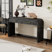 Load image into Gallery viewer, TREXM Unique Retro Silhouette Console Table with Open Style, Two Top Drawers for Entrance, Dinning Room, Living Room (Antique Black)