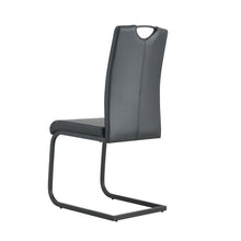 Load image into Gallery viewer, Dining chairs set of 2, Black PU Chair modern kitchen chair with metal leg