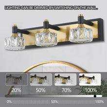 Load image into Gallery viewer, LED 3-Light Modern Crystal Bathroom Vanity Light Over Mirror Bath Wall Lighting Fixtures