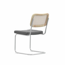 Load image into Gallery viewer, Set of 2, Leather Dining Chair with High-Density Sponge, Rattan Chair for Dining room, Living room, Bedroom, Gray