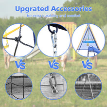 Load image into Gallery viewer, 500 lbs 7 in 1 Swing Set for Kids Backyard Outdoor A-Frame Heavy-Duty Metal Swing Sets with Slide, 2 Swing Seats, 1 Climbing Net & Ladder, 1 Gym Ring, 1 Basket