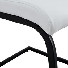 Load image into Gallery viewer, Dining chairs set of 2, White PU Chair modern kitchen chair with metal leg