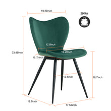 Load image into Gallery viewer, Dining chairs set of 2, Dark Green velvet Chair modern kitchen chair with metal leg