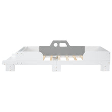 Load image into Gallery viewer, Car-Shaped Twin Wood Bed with Bench,White