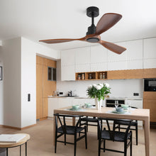 Load image into Gallery viewer, 48 Inch Ceiling Fan Without Light, 3 Solid Wood Blades Outdoor Ceiling Fan 6-speed Reversible DC Motor for Living Room