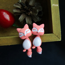 Load image into Gallery viewer, 1Pc 3D Women Kids Colorful Ceramic Fox Animal Ear Stud Earrings Cartoon Jewelry