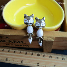 Load image into Gallery viewer, 1Pc 3D Women Kids Colorful Ceramic Fox Animal Ear Stud Earrings Cartoon Jewelry