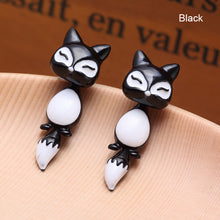 Load image into Gallery viewer, 1Pc 3D Women Kids Colorful Ceramic Fox Animal Ear Stud Earrings Cartoon Jewelry