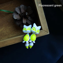 Load image into Gallery viewer, 1Pc 3D Women Kids Colorful Ceramic Fox Animal Ear Stud Earrings Cartoon Jewelry