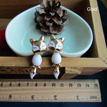 Load image into Gallery viewer, 1Pc 3D Women Kids Colorful Ceramic Fox Animal Ear Stud Earrings Cartoon Jewelry