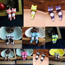 Load image into Gallery viewer, 1Pc 3D Women Kids Colorful Ceramic Fox Animal Ear Stud Earrings Cartoon Jewelry