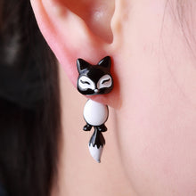 Load image into Gallery viewer, 1Pc 3D Women Kids Colorful Ceramic Fox Animal Ear Stud Earrings Cartoon Jewelry