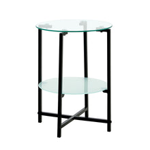 Load image into Gallery viewer, 2-layer Tempered Glass End Table, Round Coffee Table for Bedroom Living Room Office