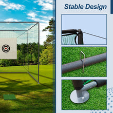 Load image into Gallery viewer, 10X10X10FT Golf Practice Net Cage w/ Metal Frame Hitting Net Kit Indoor Outdoor