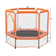 Load image into Gallery viewer, 55'' Toddlers Trampoline with Safety Enclosure Net and Balls, Indoor Outdoor Mini Trampoline for Kids