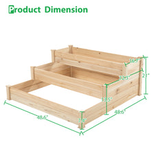 Load image into Gallery viewer, 48.6 x 48.6 x 21in Raised Garden Bed Horticulture Outdoor Elevated Flower Box Tiered Garden Bed Wooden Vegetables Growing Planter for Backyard/Patio/Gardener Natural