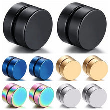 Load image into Gallery viewer, 1 Pair Men 8MM Stainless Steel Magnetic Clip On Ear Stud Earrings No Piercing Jewelry
