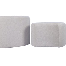 Load image into Gallery viewer, Upholstered Nesting Coffee Tables (Set of 2), Side Table, Footrest, Ottoman & Seat for Living Room Bedroom Entryway Office, Beige Yarn Dyed Fabric