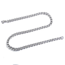 Load image into Gallery viewer, 3mm/4.5mm/5mm/5.5mm/6mm/7mm MENS Silver Twist Curb Link Chain Stainless Steel Necklace 18-24"