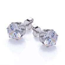 Load image into Gallery viewer, 6Pairs/Set Mens Women Stainless Steel Round Cubic Zircon Crystal Ear Studs Earrings Fashion Jewelry