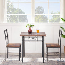 Load image into Gallery viewer, 3-Piece Kitchen Dining Room Table Set Retro Brown chair