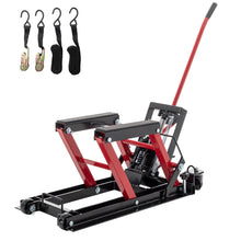 Load image into Gallery viewer, Hydraulic Motorcycle Lift Jack, 1500 LBS Capacity Foot-Operated Motorcycle Lift Table, ATV Scissor Lift Jack with 4.5" - 15" Lifting Range, Portable Motorcycle Lift Table with Wheels