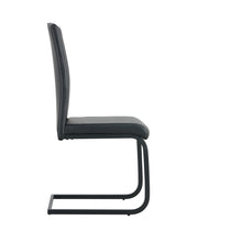 Load image into Gallery viewer, Dining chairs set of 2, Black PU Chair modern kitchen chair with metal leg