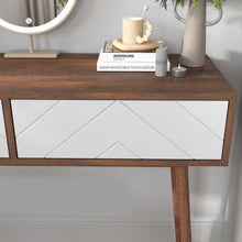 Load image into Gallery viewer, Entryway Table with 2 Carved Panel Drawers, Console Table with Storage Space and Wood Legs,Sofa Table Behind Couch for Hallway, Living Room, Natural Color