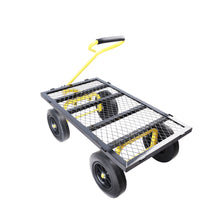 Load image into Gallery viewer, (Black +Yellow solid wheels wagon cart)Solid wheels Tools cart Wagon Cart Garden cart trucks make it easier to transport firewood