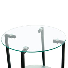 Load image into Gallery viewer, 2-layer Tempered Glass End Table, Round Coffee Table for Bedroom Living Room Office