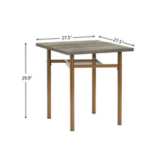Load image into Gallery viewer, Dining Set for 2, Square wooden Dining Table with 4 Legs and 2 Metal Chair for Home Office, Kitchen, Dining Room