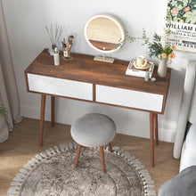 Load image into Gallery viewer, Entryway Table with 2 Carved Panel Drawers, Console Table with Storage Space and Wood Legs,Sofa Table Behind Couch for Hallway, Living Room, Natural Color