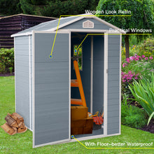 Load image into Gallery viewer, 6x4ft Resin Outdoor Storage Shed Kit-Perfect to Store Patio Furniture,Grey