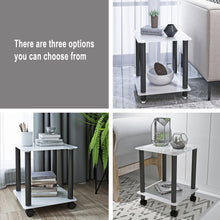 Load image into Gallery viewer, 1-Piece White+Black Side Table , 2-Tier Space End Table ,Modern Night Stand, Sofa table, Side Table with Storage Shelve