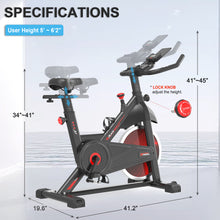Load image into Gallery viewer, Indoor Cycling Exercise Bike Stationary, Home Gym Workout Fitness Bike with Comfortable Cusion, LCD Display and Hand Pulse