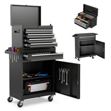 Load image into Gallery viewer, Tool Chest, 5-Drawer Rolling Tool Storage Cabinet with Detachable Top Tool Box, Liner, Universal Lockable Wheels, Adjustable Shelf, Locking Mechanism, Metal Tool Cart for Garage Workshop