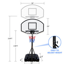 Load image into Gallery viewer, Portable Poolside Basketball Hoop System Basketball Hoop for Pool Height Adjustable 3.1ft-4.7ft with 36" Backboard for Indoor Outdoor Use