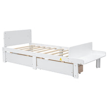 Load image into Gallery viewer, Twin Bed with Footboard Bench,2 drawers,White
